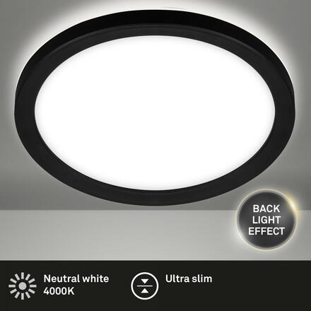 BRILONER Slim svítidlo LED panel, pr. 19 cm, 12 W, černá BRILO 7150-415