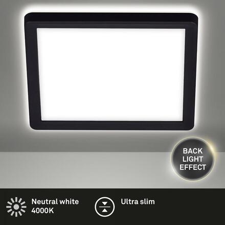 BRILONER Slim svítidlo LED panel, 19 cm, 12 W, černá BRILO 7153-415