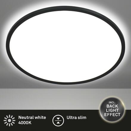 BRILONER Slim svítidlo LED panel, pr. 29,3 cm, 18 W, černá BRILO 7155-415