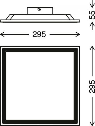 BRILONER Svítidlo LED panel s čidlem, 29,5 cm, 1300 lm, 12 W, bílé BRILO 7187-016