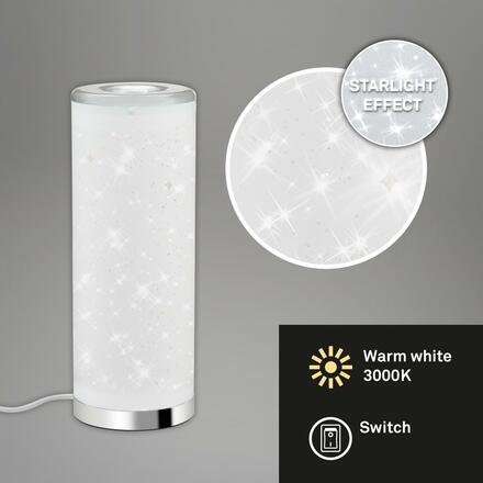 BRILONER LED stolní lampa s hvězdným nebem, 35 cm, 5 W, bílé-chrom BRILO 7332-018