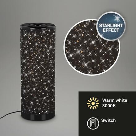 BRILONER LED stolní lampa s hvězdným nebem, pr. 13 cm, 5 W, černá BRILO 7334-015