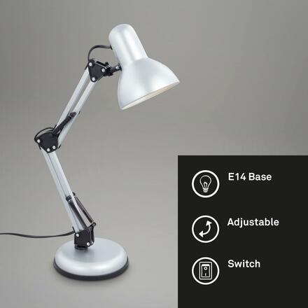 BRILONER Stolní lampa, pr. 15,5 cm, max. 25 W, stříbrná BRILO 7394-014