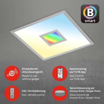 BRILONER CCT svítidlo LED panel, RGB centrální světlo, 44,5 cm, 24 W, 2400 lm, stříbrná BRILO 7397-014