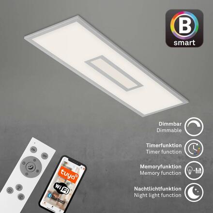 BRILONER CCT svítidlo LED panel, RGB centrální světlo, 100 cm, 28 W, 3000 lm, stříbrná BRILO 7398-014