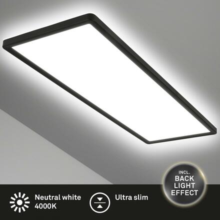 BRILONER Ultraplochý LED panel s přímým a nepřímým osvětlením, 29,3 cm, LED, 22 W, 3000 lm, černá BRILO 7402-415