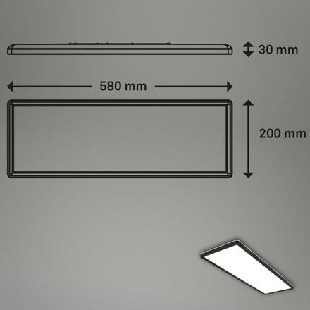 BRILONER Ultraplochý LED panel s přímým a nepřímým osvětlením, 29,3 cm, LED, 22 W, 3000 lm, černá BRILO 7402-415