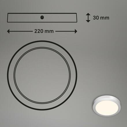 BRILONER LED přisazené svítidlo pr. 22 cm, 18 W, 1850 lm, matný chrom BRILO 7419-014