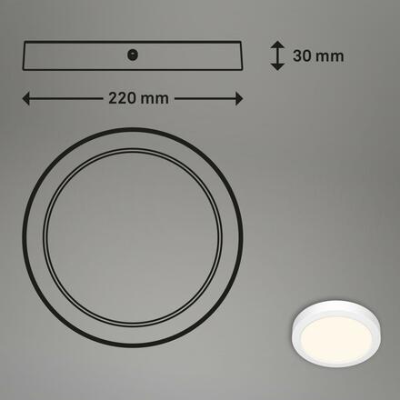 BRILONER LED přisazené svítidlo pr. 22 cm, 18 W, 1850 lm, bílé BRILO 7419-016