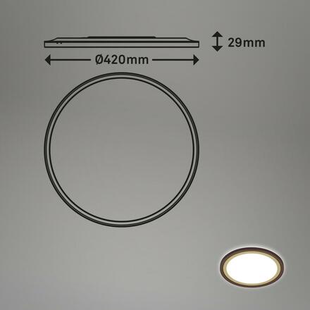 BRILONER Ultraploché CCT-svítidlo LED panel s přímým a nepřímým osvětlením, pr.42 cm, LED, 22 W, 3000 lm, hnědo-zlatá BRILO 7455-417