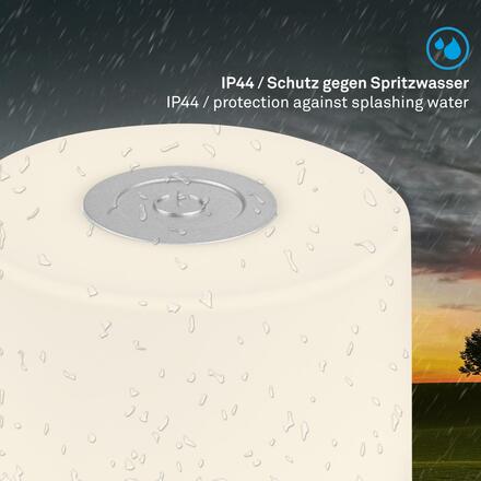 BRILONER LED nabíjecí stolní lampa, 7 cm, USB-C, 2W, 150lm, matný chrom IP44 BRILO 7461014