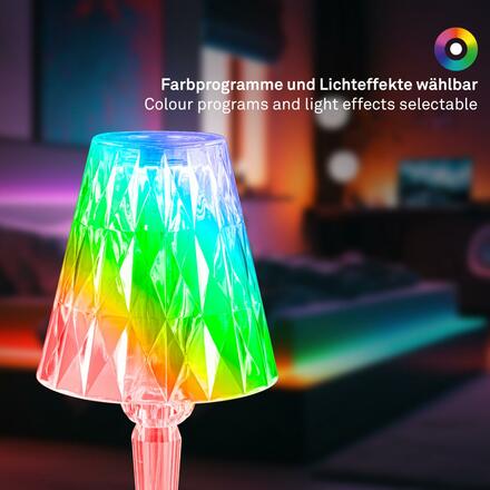 BRILONER LED nabíjecí stolní lampa, 25,5 cm, 2,3W, 65lm transparentní BRILO 7464010