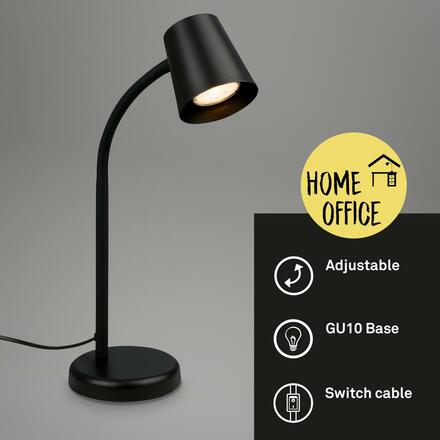 BRILONER Stolní lampa, 38,5 cm, 1x GU10, max. 9W, černá BRILO 7476015