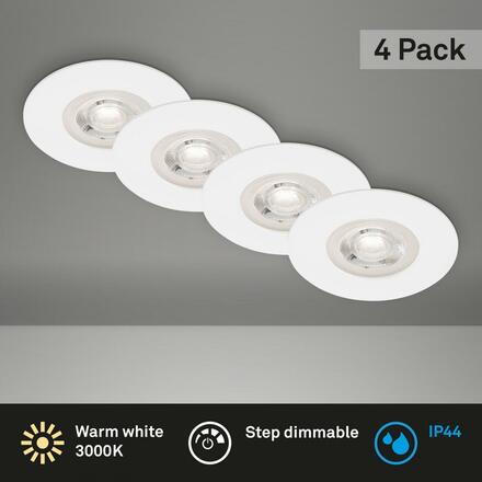 BRILONER LED vestavná svítidla, pr.9 cm, 4x LED, 4,9 W, 480 lm, bílé BRILO 7999-046