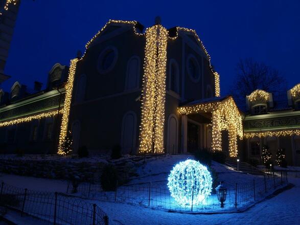 DecoLED LED světelná záclona, 1x8m, teple bílá, 700 diod, IP67