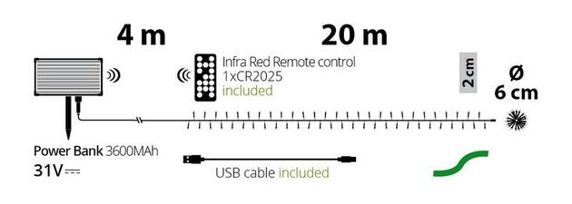 XmasKing LED řetěz 20m 1000 LED solární venkovní, teplá bílá (LED světelný řetěz venkovní)