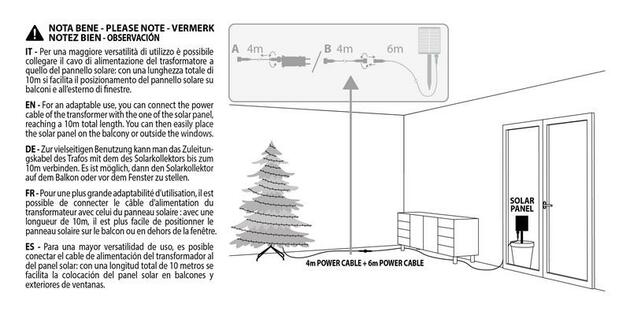 XmasKing LED řetěz 25m 500 LED solární / trafo 230V venkovní, teplá bílá (LED světelný řetěz venkovní)