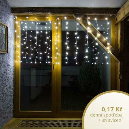 DecoLED LED světelná záclona HOBBY LINE - 2x1m, ledově bílá, 100 diod