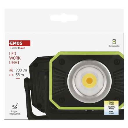 EMOS COB LED nabíjecí pracovní reflektor P4542, 900 lm, 4400 mAh P4542