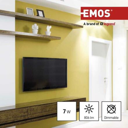 EMOS LED žárovka Classic MR16 / GU10 / 7 W (60 W) / 806 lm / studená bílá ZQ8E44