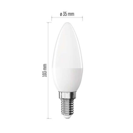 EMOS LED žárovka Classic svíčka / E14 / 4,2 W (40 W) / 470 lm / studená bílá ZQ3E24