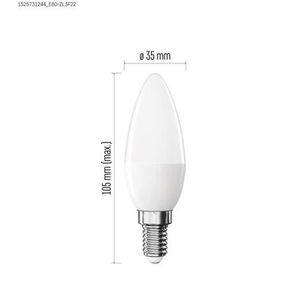 EMOS LED žárovka Basic svíčka / E14 / 5,5 W (40 W) / 470 lm / teplá bílá ZL3F22