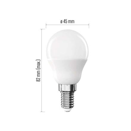 EMOS LED žárovka Basic Mini Globe / E14 / 5,5 W (40 W) / 470 lm / teplá bílá ZL1F22