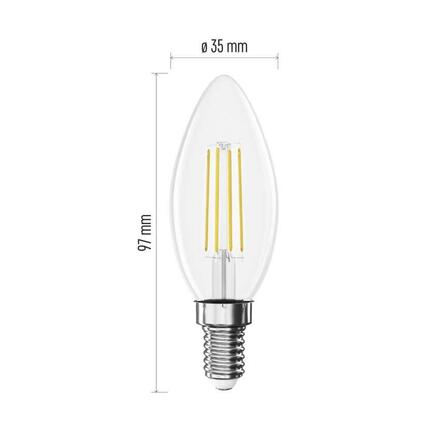 EMOS LED žárovka Filament svíčka / E14 / 1,8 W (25 W) / 250 lm / teplá bílá ZF3D02