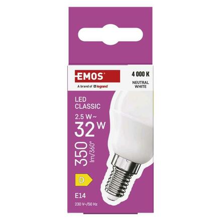 EMOS LED žárovka Classic Mini Globe / E14 / 2,5 W (32 W) / 350 lm / neutrální bílá ZQ1D13