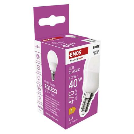 EMOS LED žárovka Classic Mini Globe / E14 / 4,2 W (40 W) / 470 lm / neutrální bílá ZQ1E23