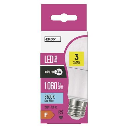 EMOS LED žárovka Classic A60 10,5W E27 studená bílá 1525733101