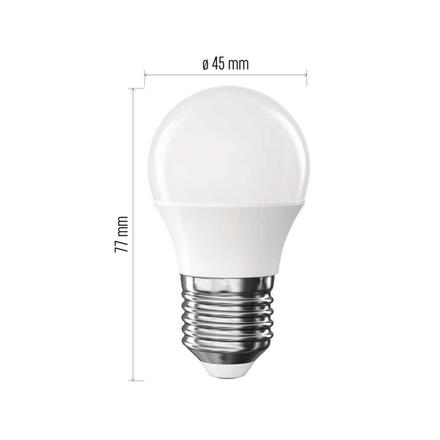 EMOS LED žárovka Classic Mini Globe / E27 / 4,2 W (40 W) / 470 lm / studená bílá ZQ6E24