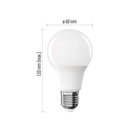 EMOS LED žárovka Basic A60 / E27 / 9,4 W (60 W) / 806 lm / teplá bílá ZL5F42