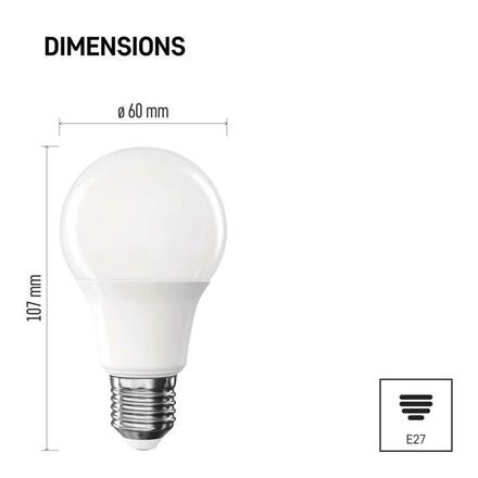 EMOS LED žárovka Classic A60 / E27 / 4 W (40 W) / 470 lm / Neutrální bílá ZQ5E23