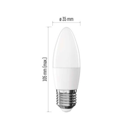 EMOS LED žárovka Basic svíčka / E27 / 5,5 W (40 W) / 470 lm / teplá bílá ZL4F22