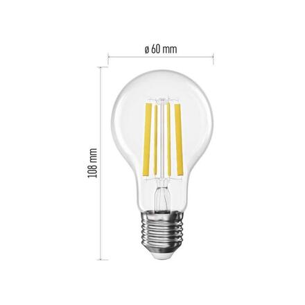 EMOS LED žárovka Filament A60 / E27 / 10,5 W (100 W) / 1521 lm / neutrální bílá ZF5D63