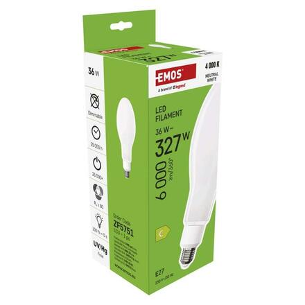 EMOS LED žárovka Filament ED90 / E27 / 36 W (327 W) / 6 000 lm / neutrální bílá ZF5751