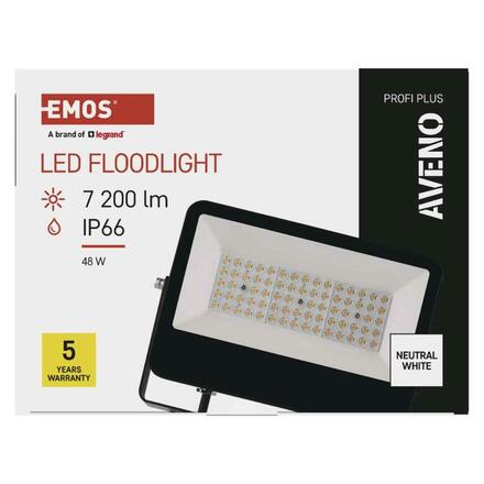 EMOS LED reflektor AVENO 48W, černý, neutrální bílá ZS2433