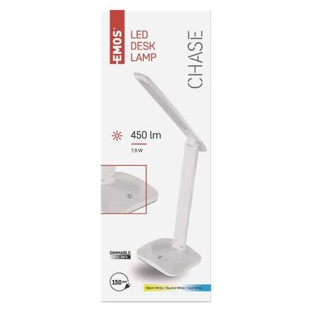 EMOS LED stolní lampa CHASE, bílá Z7619W