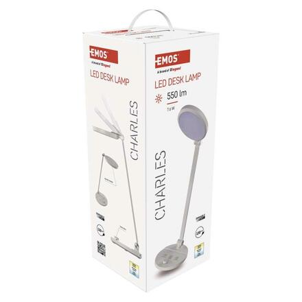 EMOS LED stolní lampa CHARLES, bílá Z7628W