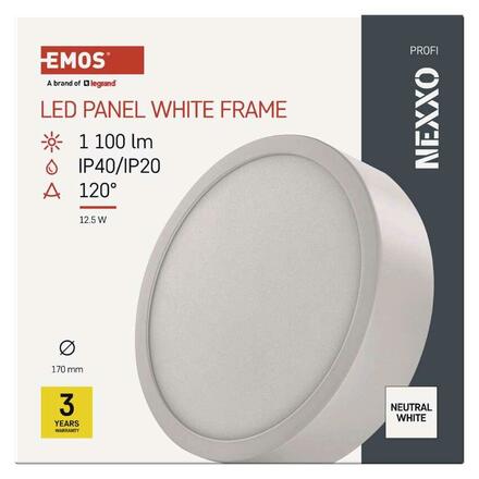 EMOS LED přisazené svítidlo NEXXO, kruhové, bílé, 12,5W, neutrální bílá ZM5135