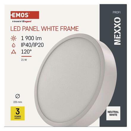 EMOS LED přisazené svítidlo NEXXO, kruhové, bílé, 21W, neutrální bílá ZM5145