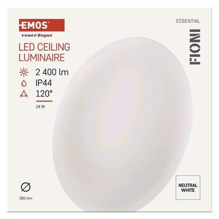 EMOS LED přisazené svítidlo FIONI, kruhové bílé 24W 4000K, IP44 ZM1122