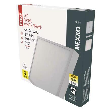EMOS LED svítidlo NEXXO bílé, 30 x 30 cm, 28,5 W, teplá/neutrální bílá ZM6153