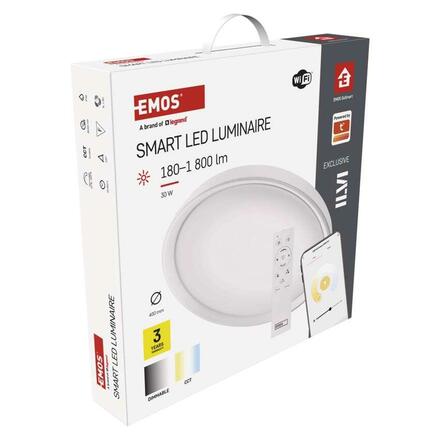 EMOS Chytré LED svítidlo GoSmart, přisazené, kruhové, 30W, CCT, stmívatelné, Wi-Fi ZM5191