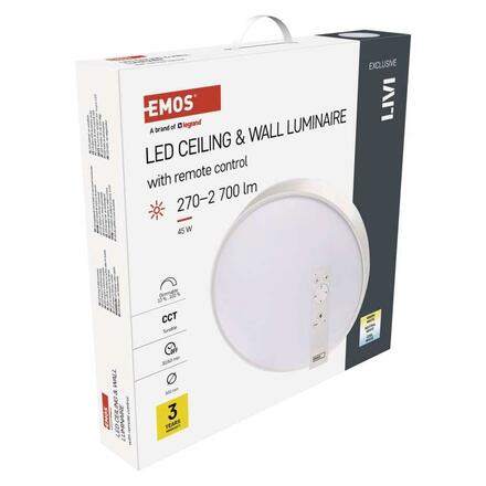 EMOS LED svítidlo LIVI 50 cm, 45 W, teplá-studená bílá, stmívatelné s ovladačem ZM5163