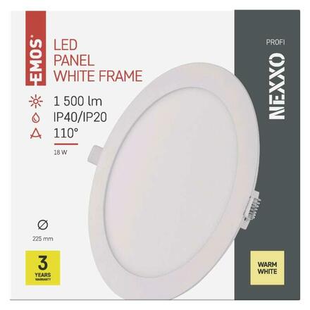 EMOS LED podhledové svítidlo NEXXO bílé, 22,5 cm, 18 W, teplá bílá ZD1144