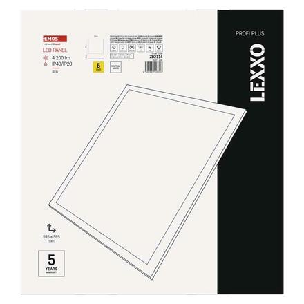 EMOS LED panel LEXXO backlit 60x60, čtvercový vestavný bílý, 30W 4000K ZB2114