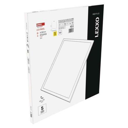 EMOS LED panel LEXXO backlit 60x60, čtvercový vestavný bílý, 30W 4000K ZB2114