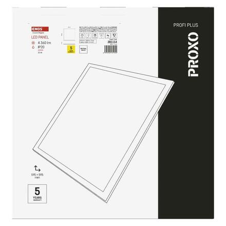 EMOS LED panel PROXO 60x60, čtvercový vestavný bílý, 33W, neutrální bílá ZB1114